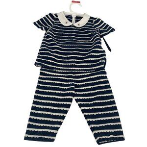 NWT Victoria Beckham for Target Baby Girl Set Bumblebee Colar Stripe Size 6M